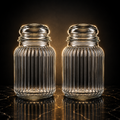 SPHATIK Ribbed Glass Kitchen Storage Jar Clear 1000ml 1-Pack